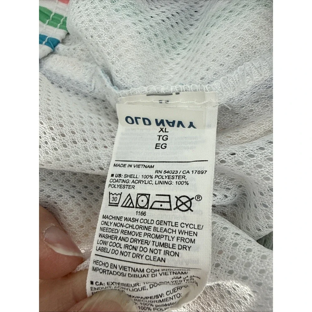 Old Navy Mens Swim Trunks XL Multi Stripe Drawstring Mesh Lined Swimwear